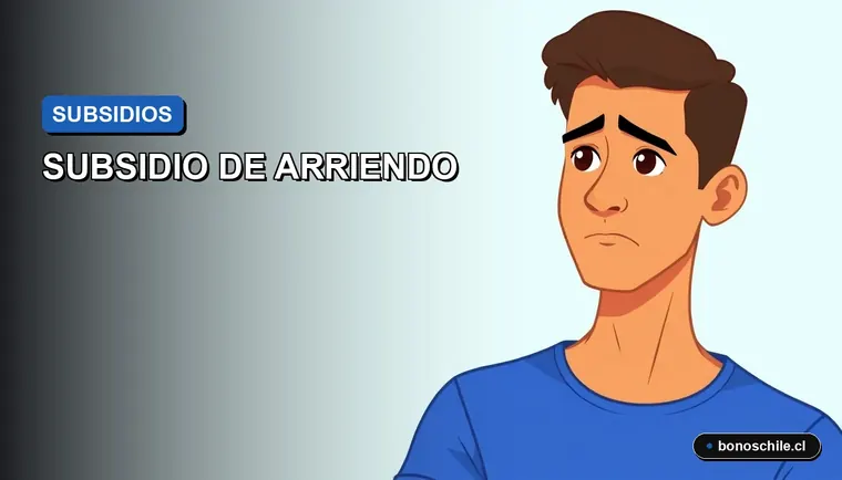 Ilustración vectorial plana de un hombre joven trabajador, con expresión de preocupación, sobre fondo degradado. Representa errores comunes en postulación a subsidios habitacionales en Chile.