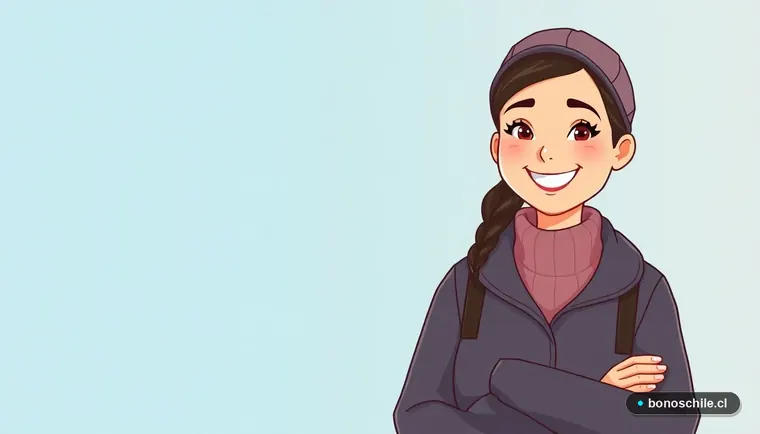 Mujer chilena calculando el monto de su Bono Invierno en dispositivo digital
