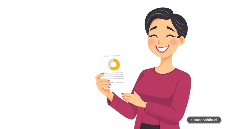 Mujer chilena revisando el cálculo de puntaje de su Registro Social de Hogares con un ejemplo práctico