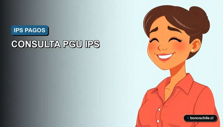 Ilustración vectorial plana de una mujer joven sonriente, con expresión aliviada, sobre un fondo con gradiente suave. Representa la solución de problemas al consultar la PGU en la plataforma del IPS.