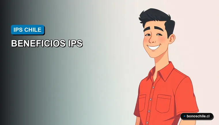 Ilustración vectorial plana de un hombre joven, ciudadano chileno, con expresión de alivio, representando la consulta correcta de beneficios del Instituto de Previsión Social.