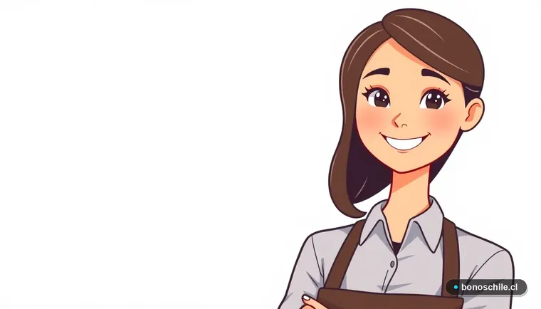Mujer chilena joven con expresión de alivio y esperanza, representando la recepción exitosa del Bono Trabajo de la Mujer.