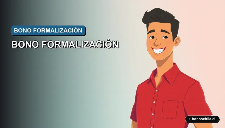 Ilustración vectorial plana y moderna de un trabajador joven sonriendo, representando la guía informativa del Bono de Formalización del Trabajo 2026 en Chile.