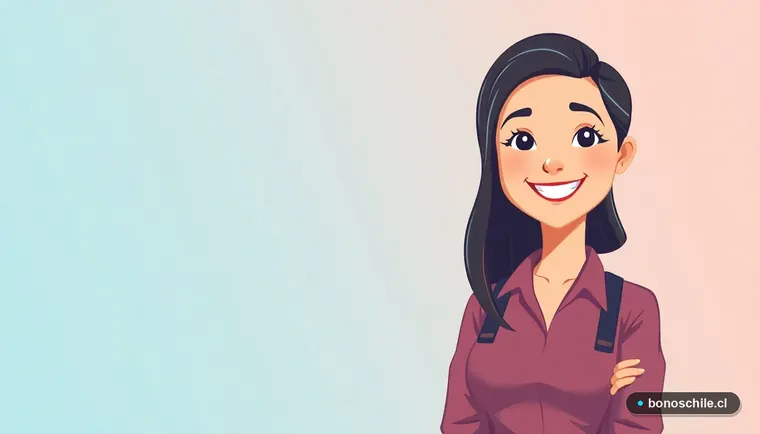 Ilustración de mujer chilena beneficiaria consultando información sobre subsidios eléctricos.