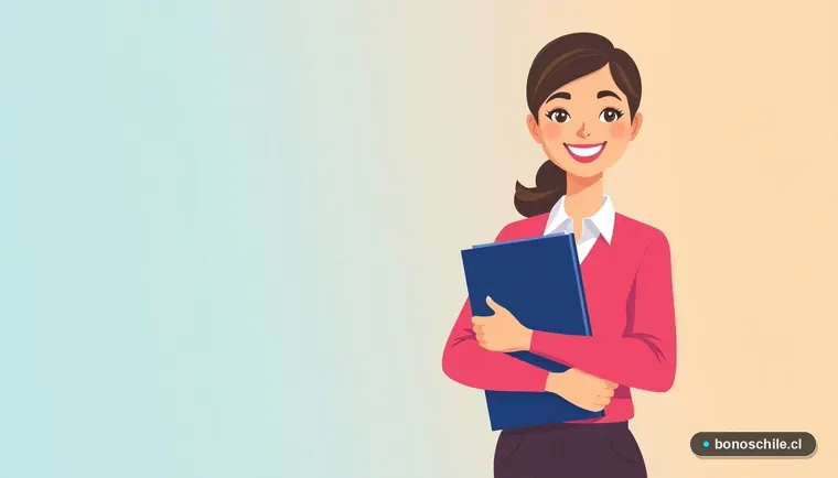 Joven mujer usando plantilla de reclamo para bono estatal pendiente en Chile