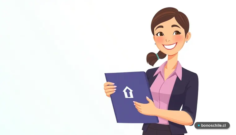 Ilustración vectorial de una mujer revisando los documentos para postular al Subsidio DS52 de arriendo.