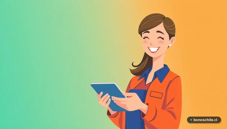 Mujer usando simulador digital para calcular subsidio habitacional DS1